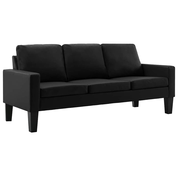 Set de canapele, 2 piese, negru, piele ecologică WALTI