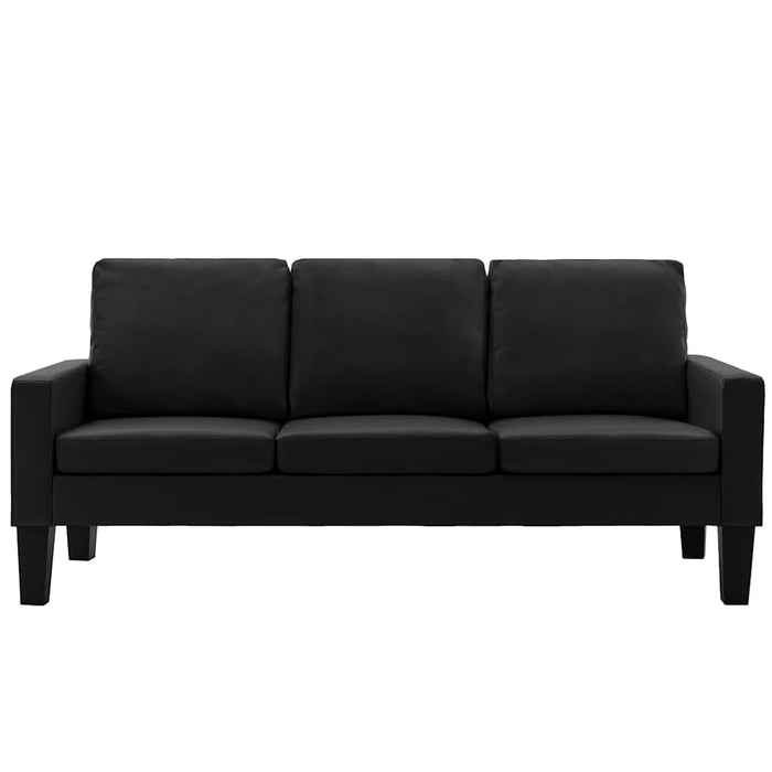 Set de canapele, 2 piese, negru, piele ecologică WALTI