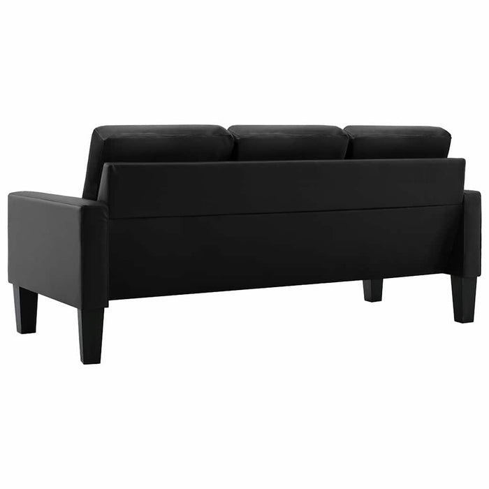 Set de canapele, 2 piese, negru, piele ecologică WALTI