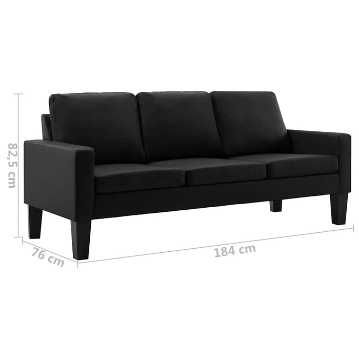 Set de canapele, 2 piese, negru, piele ecologică WALTI