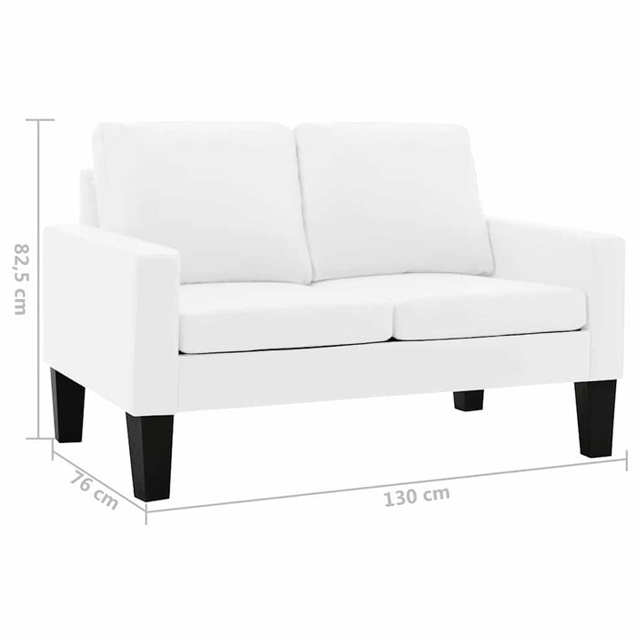 Set canapea, 2 piese, alb, piele ecologică WALTI