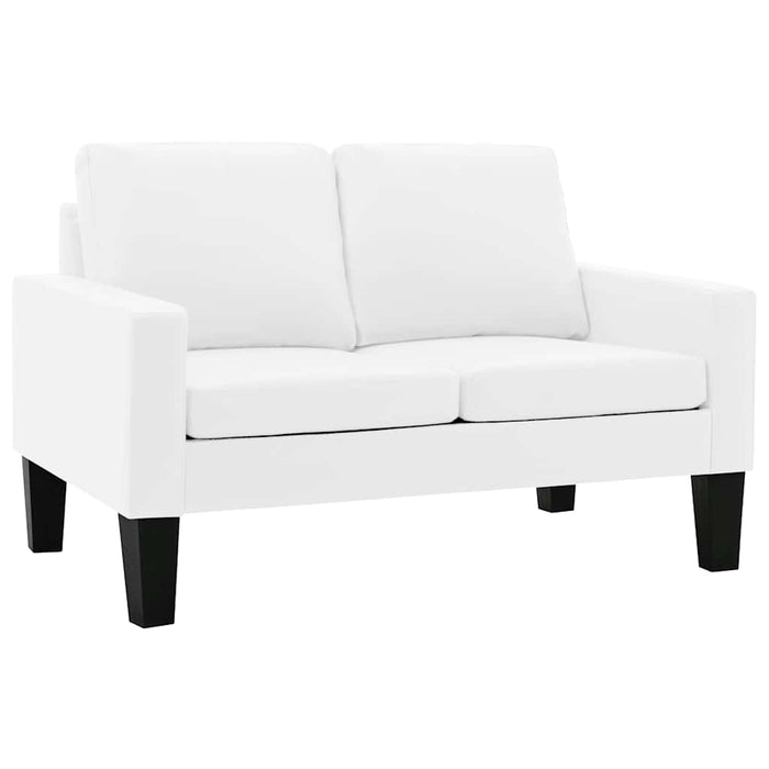 Set canapea, 2 piese, alb, piele ecologică WALTI