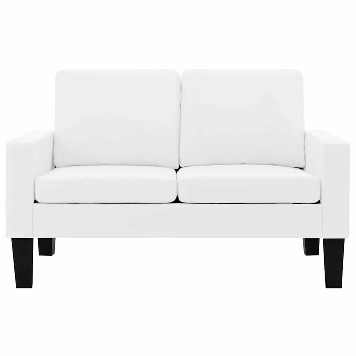 Set canapea, 2 piese, alb, piele ecologică WALTI