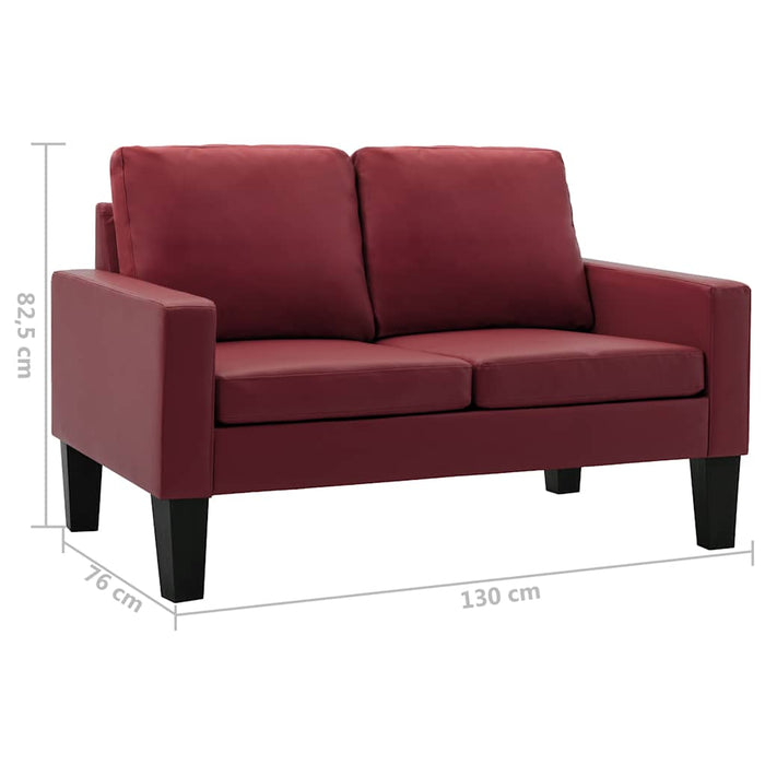Set de canapele, 2 piese, roșu vin, piele ecologică WALTI