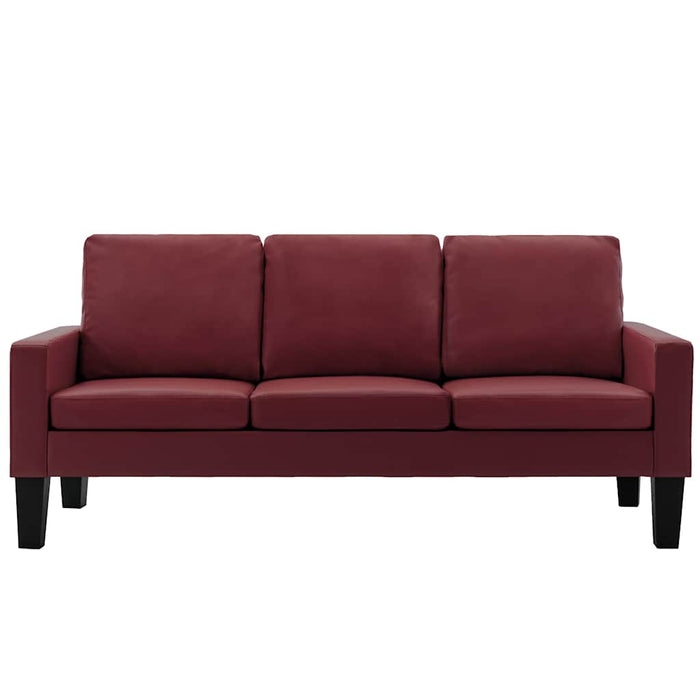 Set de canapele, 2 piese, roșu vin, piele ecologică WALTI