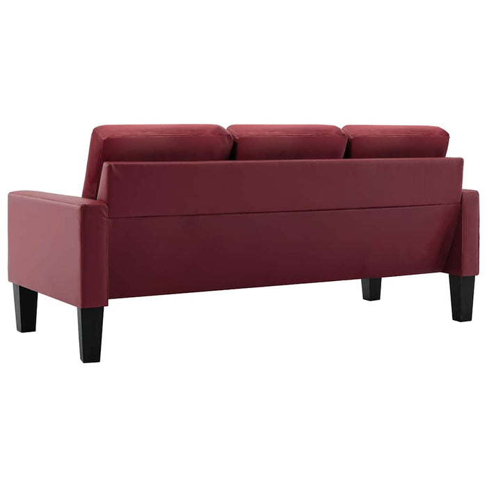 Set de canapele, 2 piese, roșu vin, piele ecologică WALTI