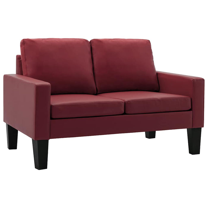 Set de canapele, 2 piese, roșu vin, piele ecologică WALTI