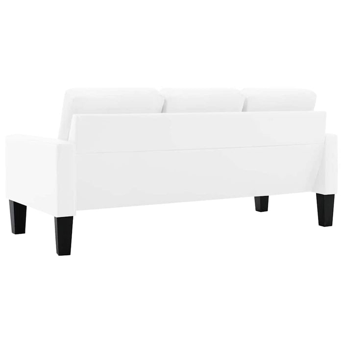 Set canapea, 3 piese, alb, piele ecologică WALTI
