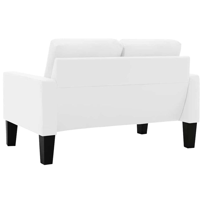 Set canapea, 3 piese, alb, piele ecologică WALTI