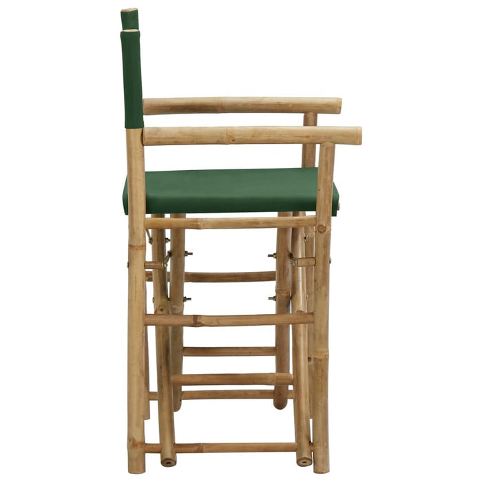 Scaune de regizor pliabile, 2 buc., verde, bambus și țesătură - WALTI WALTI