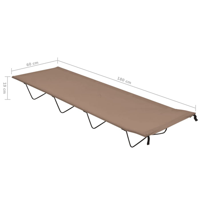 Pat de camping, gri taupe, 180x60x19 cm, țesătură oxford & oțel - WALTI WALTI