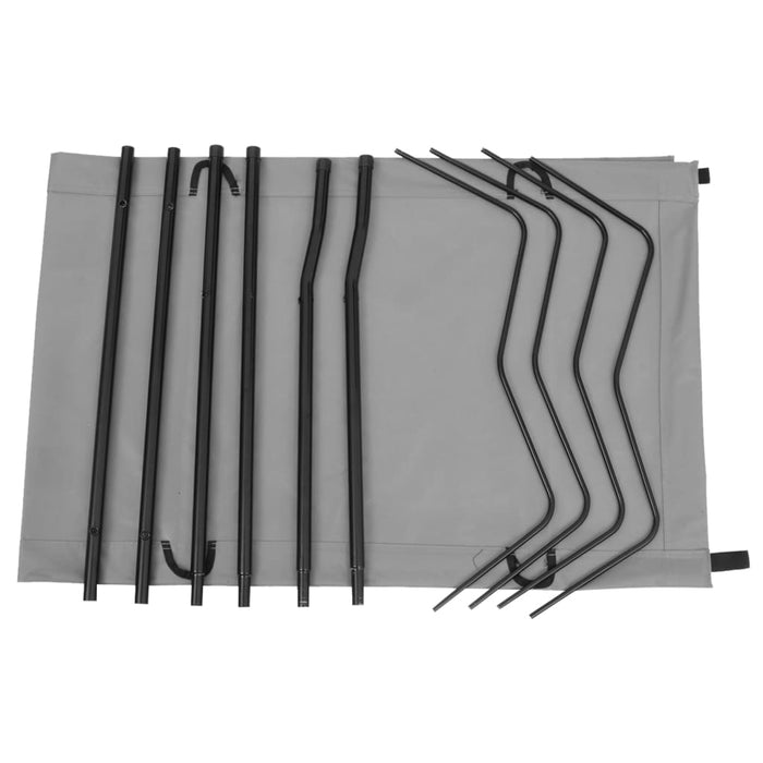 Paturi camping, 2 buc., gri, 180x60x19 cm, țesătură oxford&oțel - WALTI WALTI