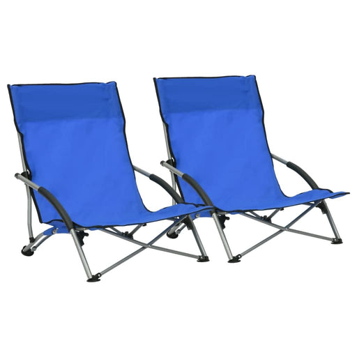 Scaune de plajă pliante, 2 buc., albastru, material textil - WALTI WALTI
