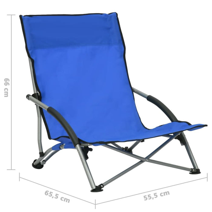 Scaune de plajă pliante, 2 buc., albastru, material textil - WALTI WALTI