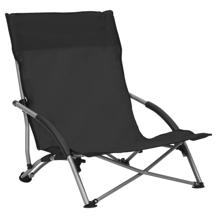 Scaune de plajă pliante, 2 buc., negru, material textil - WALTI WALTI