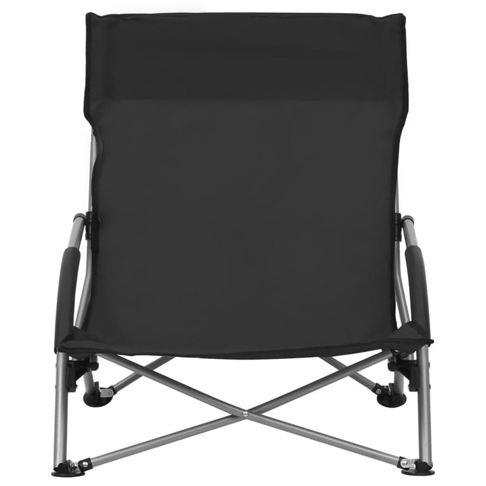 Scaune de plajă pliante, 2 buc., negru, material textil - WALTI WALTI