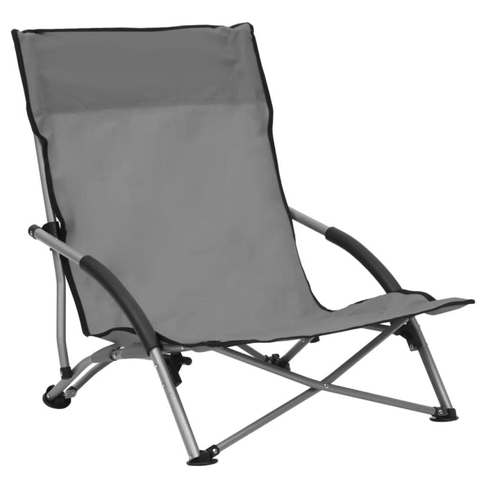 Scaune de plajă pliante, 2 buc., gri, material textil - WALTI WALTI