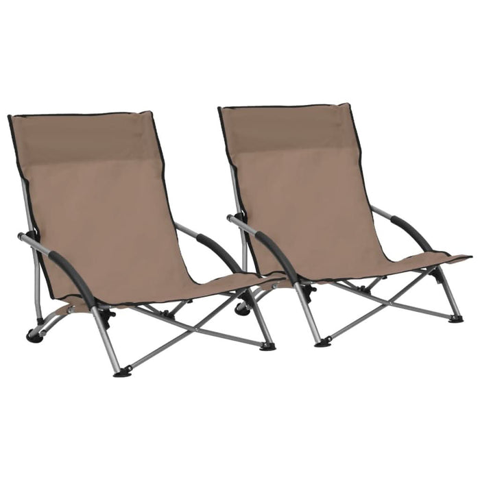 Scaune de plajă pliante, 2 buc., gri taupe, material textil - WALTI WALTI