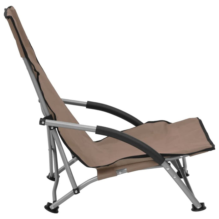 Scaune de plajă pliante, 2 buc., gri taupe, material textil - WALTI WALTI