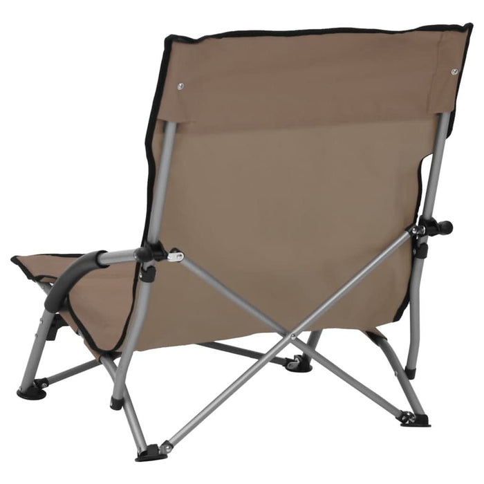 Scaune de plajă pliante, 2 buc., gri taupe, material textil - WALTI WALTI
