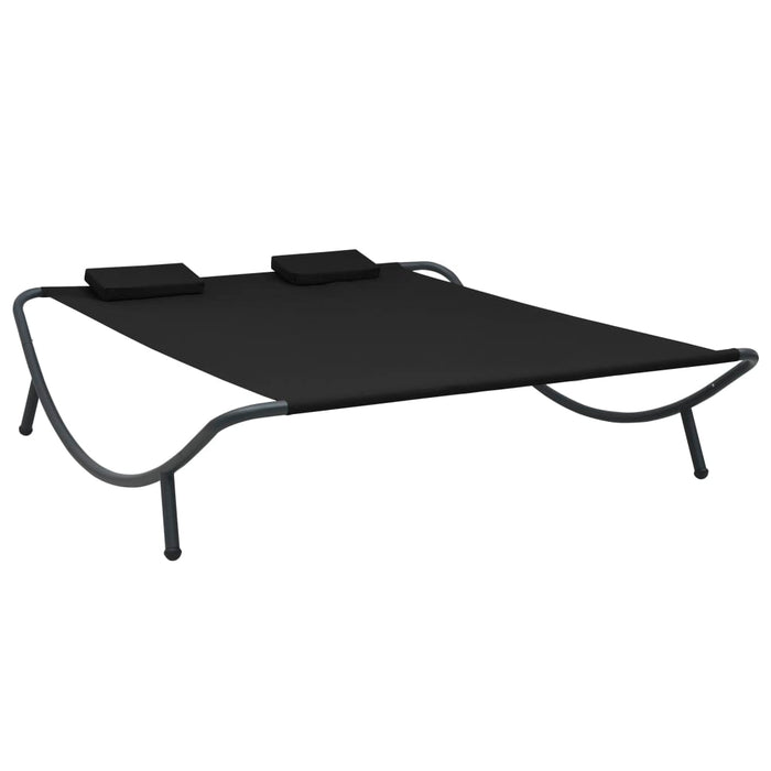 Pat șezlong de exterior, negru, material textil - WALTI WALTI