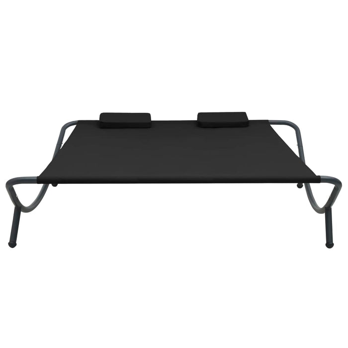 Pat șezlong de exterior, negru, material textil - WALTI WALTI