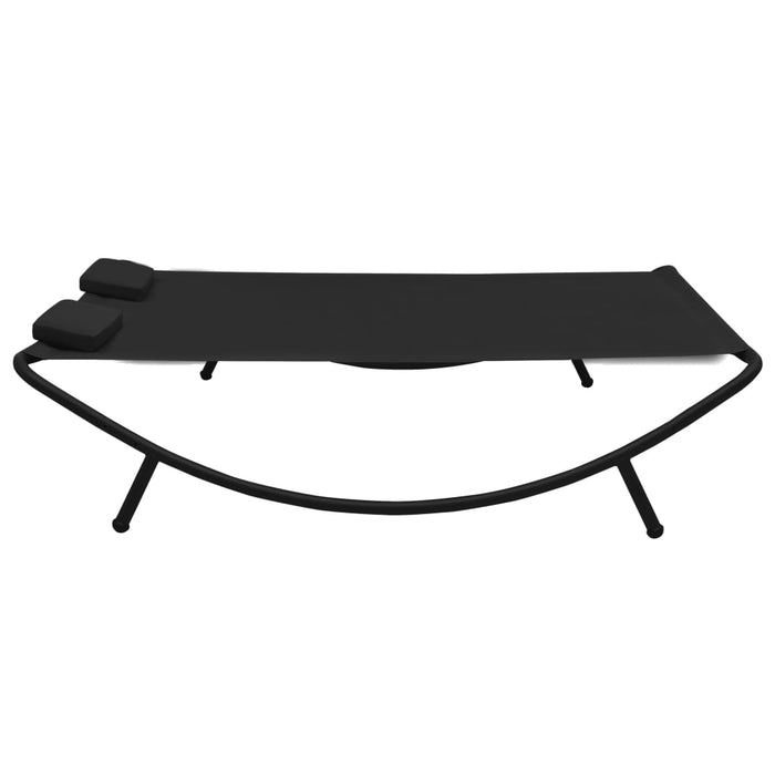 Pat șezlong de exterior, negru, material textil - WALTI WALTI