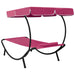 Pat șezlong de exterior cu baldachin și pernă, roz - WALTI WALTI