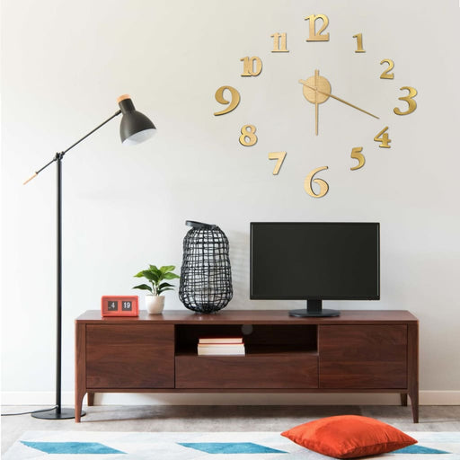 Ceas de perete 3D, auriu, 100 cm, XXL, design modern - WALTI WALTI