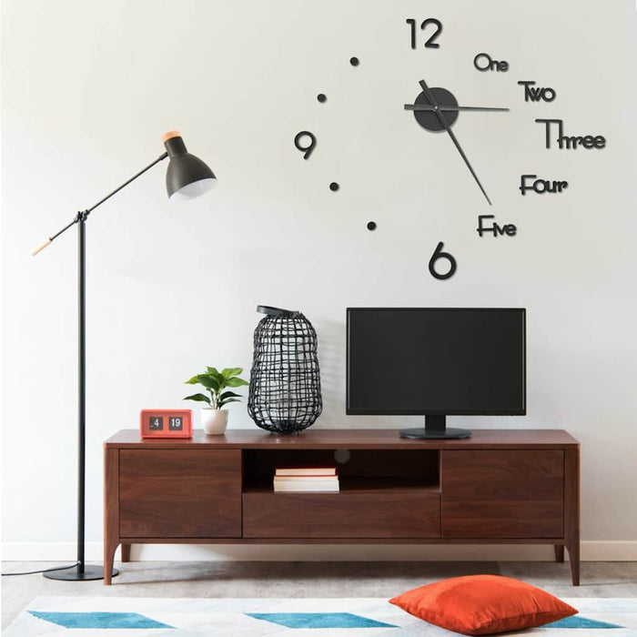 Ceas de perete 3D design modern, negru, 100 cm, XXL - WALTI WALTI
