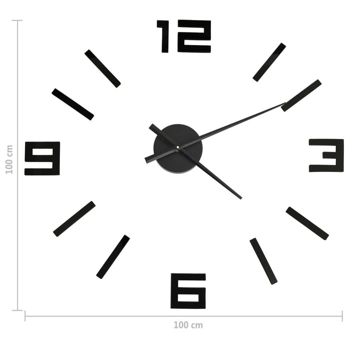Ceas de perete 3D cu design modern, negru, 100 cm, XXL - WALTI WALTI