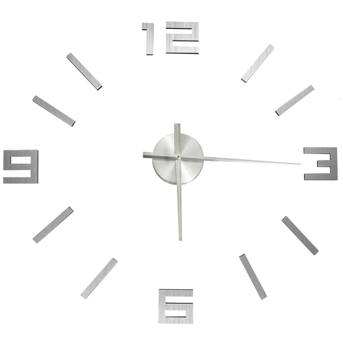 Ceas de perete 3D, argintiu, 100 cm, XXL, design modern - WALTI WALTI