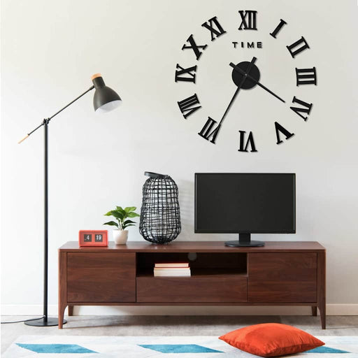 Ceas de perete 3D, negru, 100 cm, XXL, design modern - WALTI WALTI
