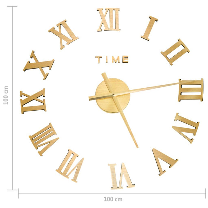 Ceas de perete 3D, auriu, 100 cm, XXL, design modern - WALTI WALTI