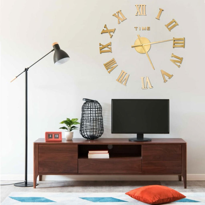 Ceas de perete 3D, auriu, 100 cm, XXL, design modern - WALTI WALTI