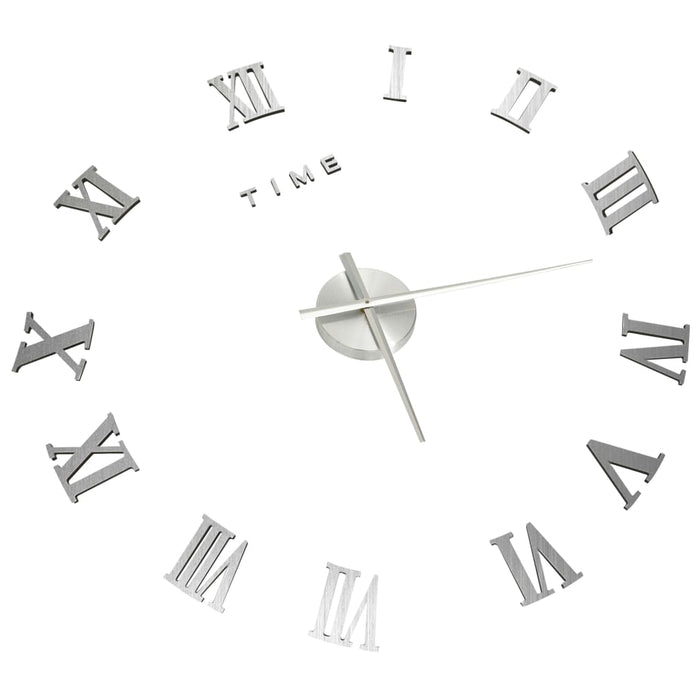 Ceas de perete 3D, argintiu, 100 cm, XXL, design modern - WALTI WALTI