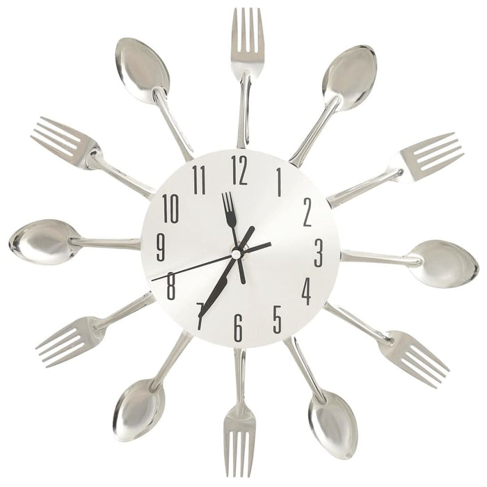 Ceas de perete model lingură/furculiță argintiu 31 cm aluminiu - WALTI WALTI