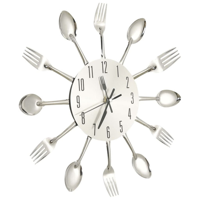 Ceas de perete model lingură/furculiță argintiu 31 cm aluminiu - WALTI WALTI