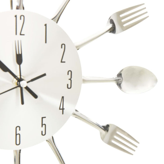 Ceas de perete model lingură/furculiță argintiu 31 cm aluminiu - WALTI WALTI