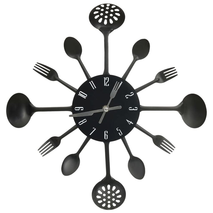 Ceas perete cu model lingură/furculiță, negru, 40 cm, aluminiu - WALTI WALTI