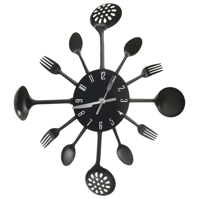 Ceas perete cu model lingură/furculiță, negru, 40 cm, aluminiu - WALTI WALTI