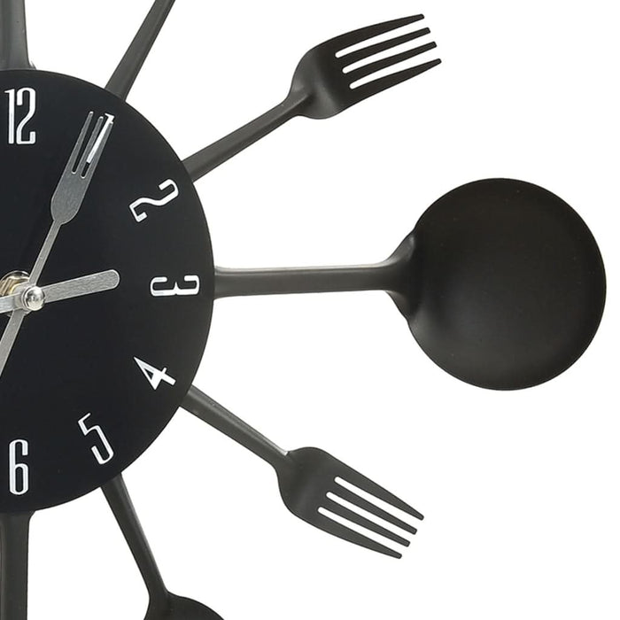 Ceas perete cu model lingură/furculiță, negru, 40 cm, aluminiu - WALTI WALTI