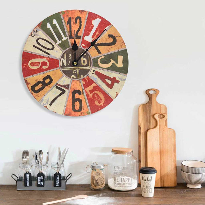 Ceas de perete, multicolor, 30 cm, MDF WALTI