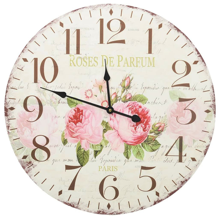 Ceas de perete vintage, 60 cm, floare - WALTI WALTI