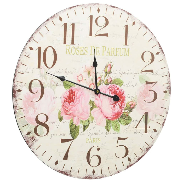Ceas de perete vintage, 60 cm, floare - WALTI WALTI