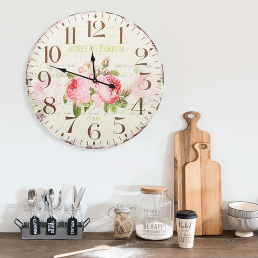 Ceas de perete vintage, 60 cm, floare - WALTI WALTI