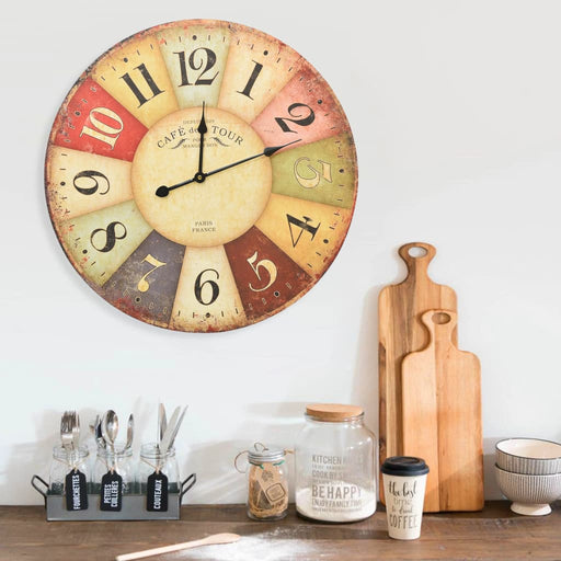Ceas de perete vintage colorat, 60 cm - WALTI WALTI