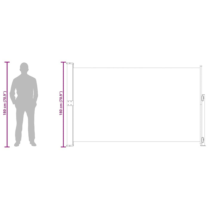 Copertină laterală retractabilă de terasă, gri, 180x300 cm - WALTI WALTI