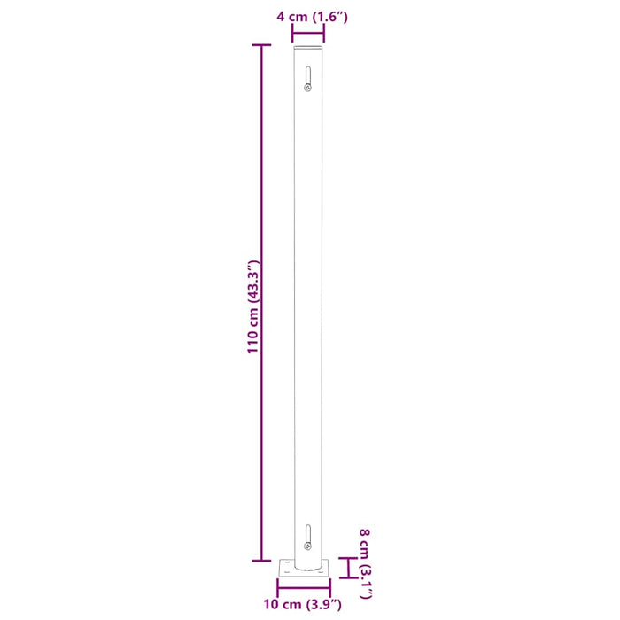 Copertină laterală retractabilă de terasă, negru, 180x500 cm - WALTI WALTI