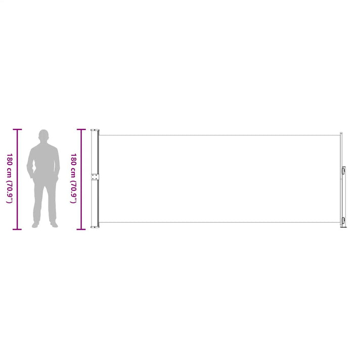 Copertină laterală retractabilă de terasă, gri, 180x500 cm - WALTI WALTI